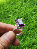 Amethyst Stone Double Barrel Ring in 925 Silver : The Regal Beauty of Amethyst Mothers day gift | Crystal Jewelry | Gemstone Finger ring