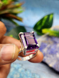 Amethyst Stone Double Barrel Ring in 925 Silver : The Regal Beauty of Amethyst Mothers day gift | Crystal Jewelry | Gemstone Finger ring