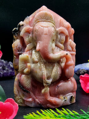 Pink Opal Ganesh: Merging Beauty and Spirituality | Crystal Healing | Home decor | Reiki | Lord Ganesha Idol