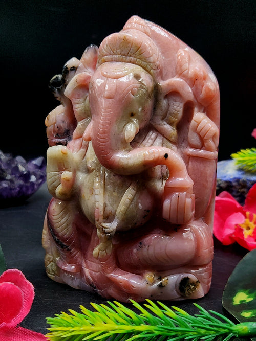 Pink Opal Ganesh: Merging Beauty and Spirituality | Crystal Healing | Home decor | Reiki | Lord Ganesha Idol