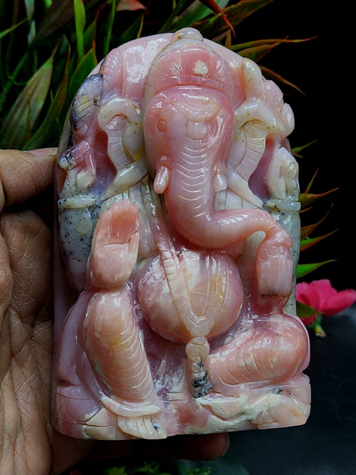Pink Opal Ganesh: Merging Beauty and Spirituality | Crystal Healing | Home decor | Reiki | Lord Ganesha Idol
