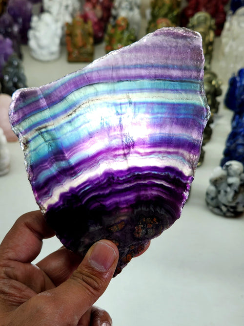 Raw Multi Fluorite Slab - A Nature's Vibrant Spectrum