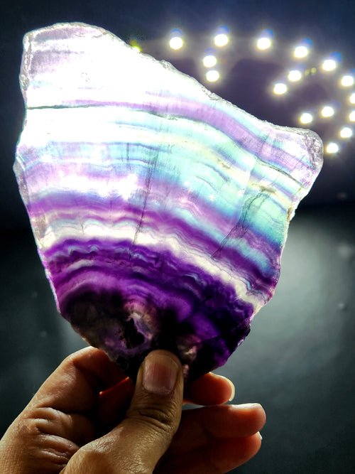 Raw Multi Fluorite Slab - A Nature's Vibrant Spectrum
