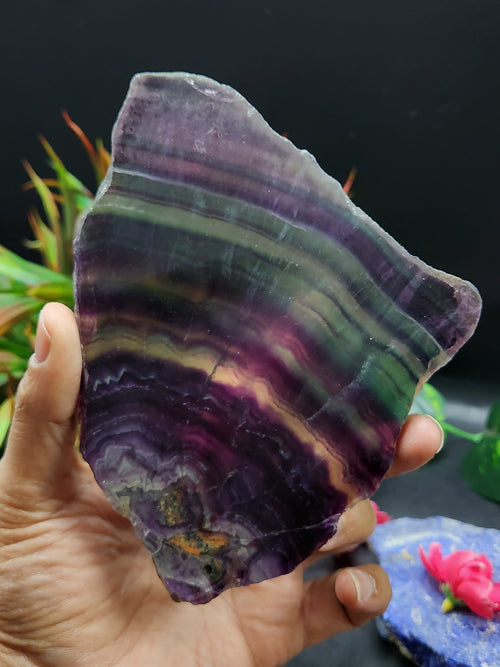 Raw Multi Fluorite Slab - A Nature's Vibrant Spectrum