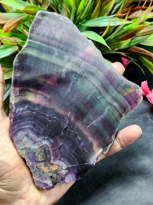 Raw Multi Fluorite Slab - A Nature's Vibrant Spectrum