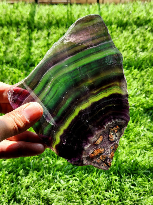 Raw Multi Fluorite Slab - A Nature's Vibrant Spectrum