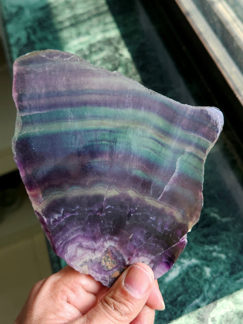 Raw Multi Fluorite Slab - A Nature's Vibrant Spectrum