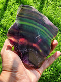 Embracing Earth's Rainbow - Raw Multi Fluorite Slab for Tranquility and Harmony