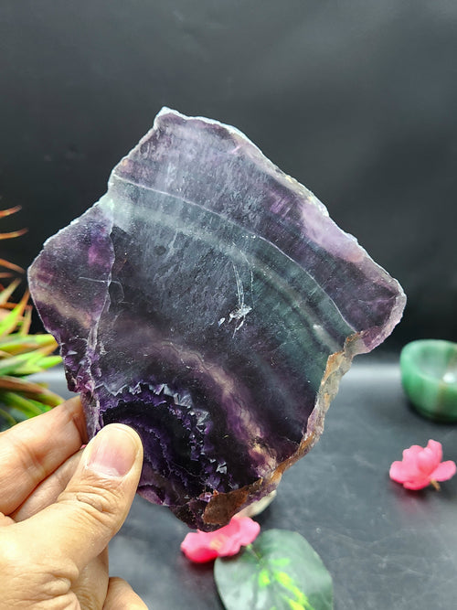 Embracing Earth's Rainbow - Raw Multi Fluorite Slab for Tranquility and Harmony