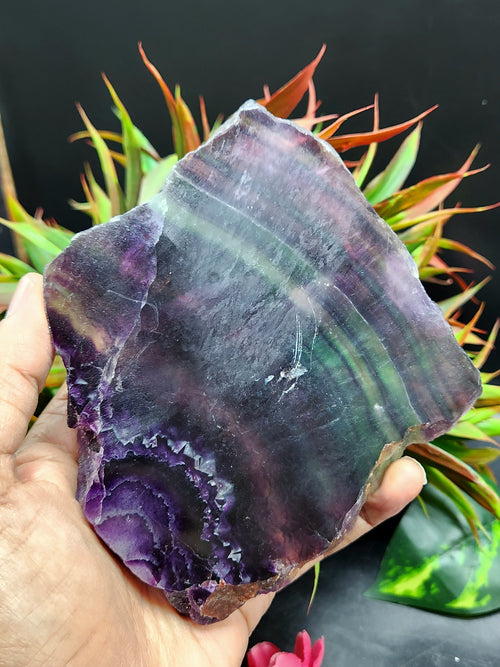 Embracing Earth's Rainbow - Raw Multi Fluorite Slab for Tranquility and Harmony
