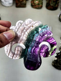 Multi Fluorite Octopus - Nature's Living Kaleidoscope - Animal carving