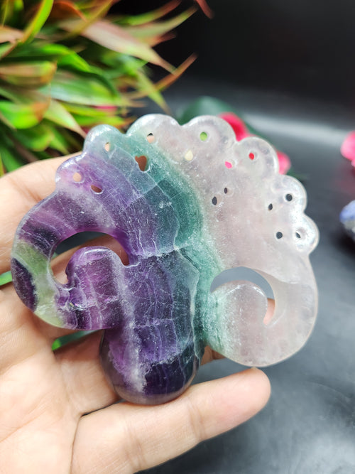 Multi Fluorite Octopus - Nature's Living Kaleidoscope - Animal carving