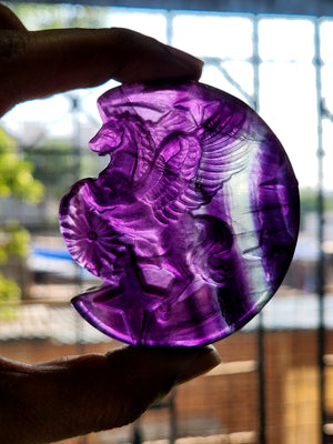 Purple Fluorite Unicorn - Where Fantasy Meets Nature's Splendor - Animal carving