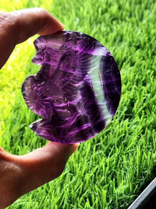 Purple Fluorite Unicorn - Where Fantasy Meets Nature's Splendor - Animal carving