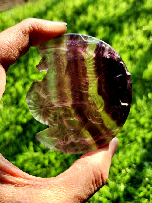 Multi Fluorite Unicorn - A Symbol of Balance and Positivity - Animal carving