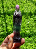 Mother Mary beautiful carving in Multi Fluorite - The Reverence and Rarity for Spiritual Connection and Home Sanctuaries