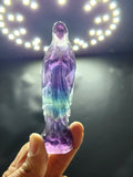 Mother Mary beautiful carving in Multi Fluorite - The Reverence and Rarity for Spiritual Connection and Home Sanctuaries