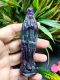 Mother Mary carving in Multi Fluorite - A Radiant Fusion of Faith and Healing