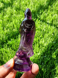Amethyst Kwan Yin Handmade Carving - Channeling Healing and Protection
