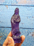 Amethyst Kwan Yin Handmade Carving - Channeling Healing and Protection