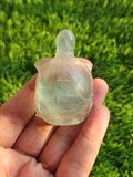 Candy Fluorite carving of Turtle  - Balancing Calm and Inspiration - Animal carving