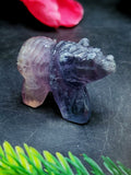 Multi Fluorite Bear Carving - Harmonious Whimsy & Tranquil Guardian | Animal carving | Home Decor