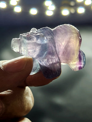 Multi Fluorite Bear Carving - Harmonious Whimsy & Tranquil Guardian | Animal carving | Home Decor