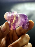 Purple Fluorite Elephant Carving - A Symbol of Tranquility and Spiritual Balance - Animal carving