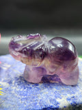 Purple Fluorite Elephant Carving - Balancing Energies in Art and Healing - Animal carving