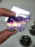Purple Fluorite Elephant Carving - Balancing Energies in Art and Healing - Animal carving