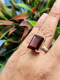 Hessonite Garnet Silver Finger Ring - Embracing Vitality & Symbolizing Resilience on Special Occasions