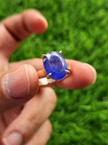 Tanzanite Finger Ring in 925 Silver with Rose Gold Rhodium Plating - The Splendor of Radiant Transformation - Finger Ring