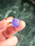 Tanzanite Finger Ring in 925 Silver with Rose Gold Rhodium Plating - The Splendor of Radiant Transformation - Finger Ring