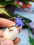Tanzanite Finger Ring in 925 Silver with Rose Gold Rhodium Plating - The Splendor of Radiant Transformation - Finger Ring