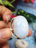 Moonstone Finger Ring in 925 Silver - Enhancing Beauty and Well-being