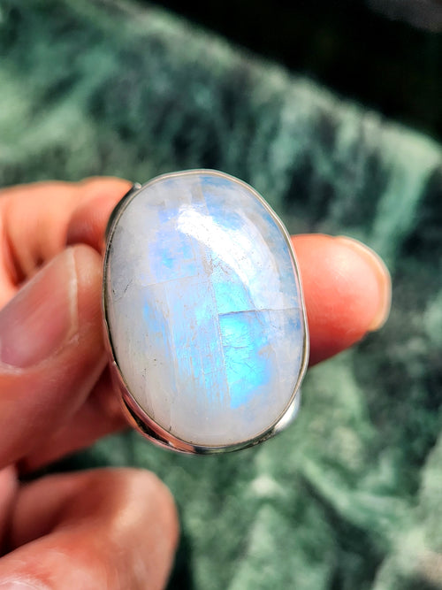 Moonstone Finger Ring in 925 Silver - Enhancing Beauty and Well-being
