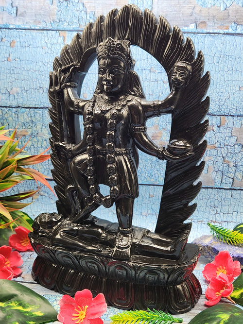 Goddess Kali in Black Agate - Symbol of Divine Power and Protection | Mata Kali statue | Home Decor | Goddess Kali Murti | gift a Goddess Kali