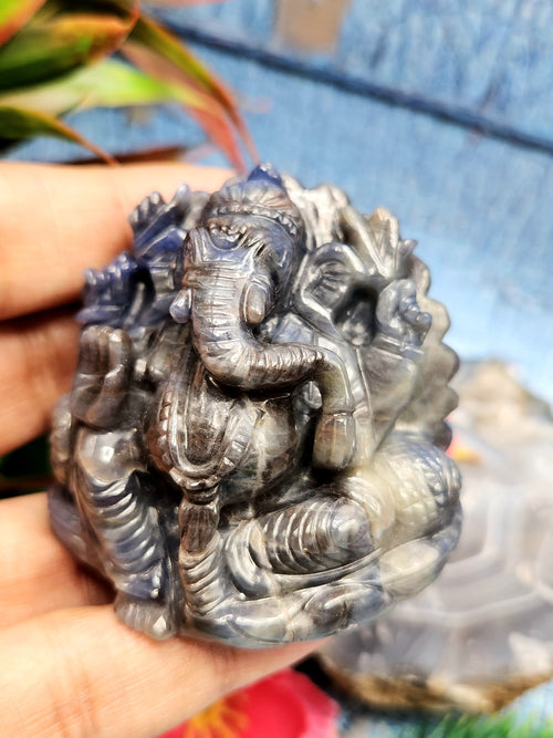 Lord Ganesha Idol in Blue Sapphire - Merging Divinity with Tranquility | Ganesh Murti | Ganapati statue | Home Decor | gift a ganesha