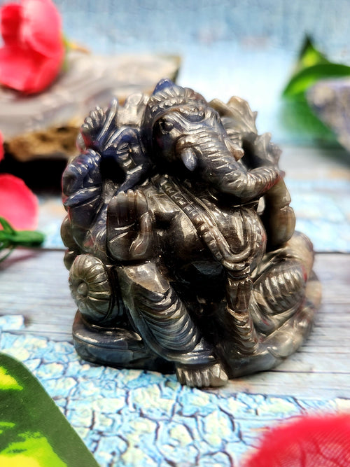 Lord Ganesha Idol in Blue Sapphire - Merging Divinity with Tranquility | Ganesh Murti | Ganapati statue | Home Decor | gift a ganesha