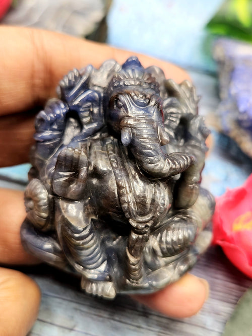 Lord Ganesha Idol in Blue Sapphire - Merging Divinity with Tranquility | Ganesh Murti | Ganapati statue | Home Decor | gift a ganesha