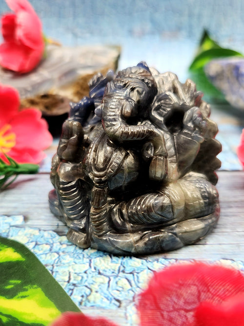 Lord Ganesha Idol in Blue Sapphire - Merging Divinity with Tranquility | Ganesh Murti | Ganapati statue | Home Decor | gift a ganesha