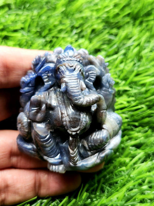 Lord Ganesha Idol in Blue Sapphire - Merging Divinity with Tranquility | Ganesh Murti | Ganapati statue | Home Decor | gift a ganesha