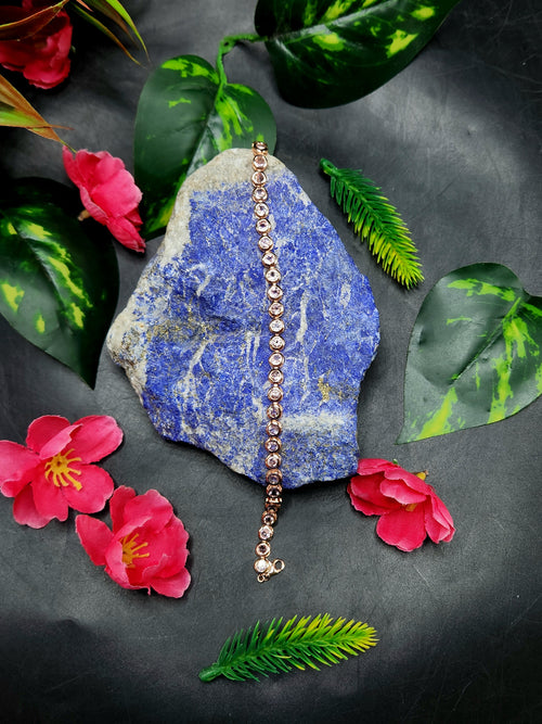 Pink Tourmaline Bracelet in 925 Silver with Pink Gold Rhodium Plating - A Symphony of Elegance and Grace