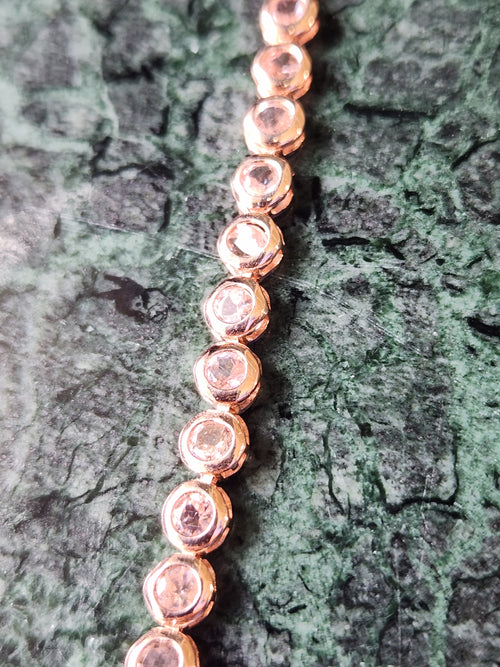 Pink Tourmaline Bracelet in 925 Silver with Pink Gold Rhodium Plating - A Symphony of Elegance and Grace