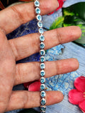 Blue Apatite Bracelet in 925 Silver with Rhodium Plating - A Luminous Tale of Inner Harmony