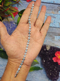 Blue Apatite Bracelet in 925 Silver with Rhodium Plating - A Luminous Tale of Inner Harmony