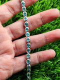 Blue Apatite Bracelet in 925 Silver with Rhodium Plating - A Luminous Tale of Inner Harmony