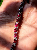 Ruby Bracelet made in 925 Silver with Rhodium Plating - A Timeless Expression of Passion and Elegance