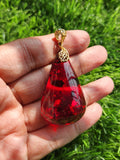 Red Amber Pendant in Rhodium Plated 925 Silver - A Symbol of Wellness and Affection