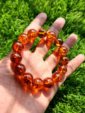 Natural Amber Bracelet - Embracing Wellness and Warmth in 13 mm Beads